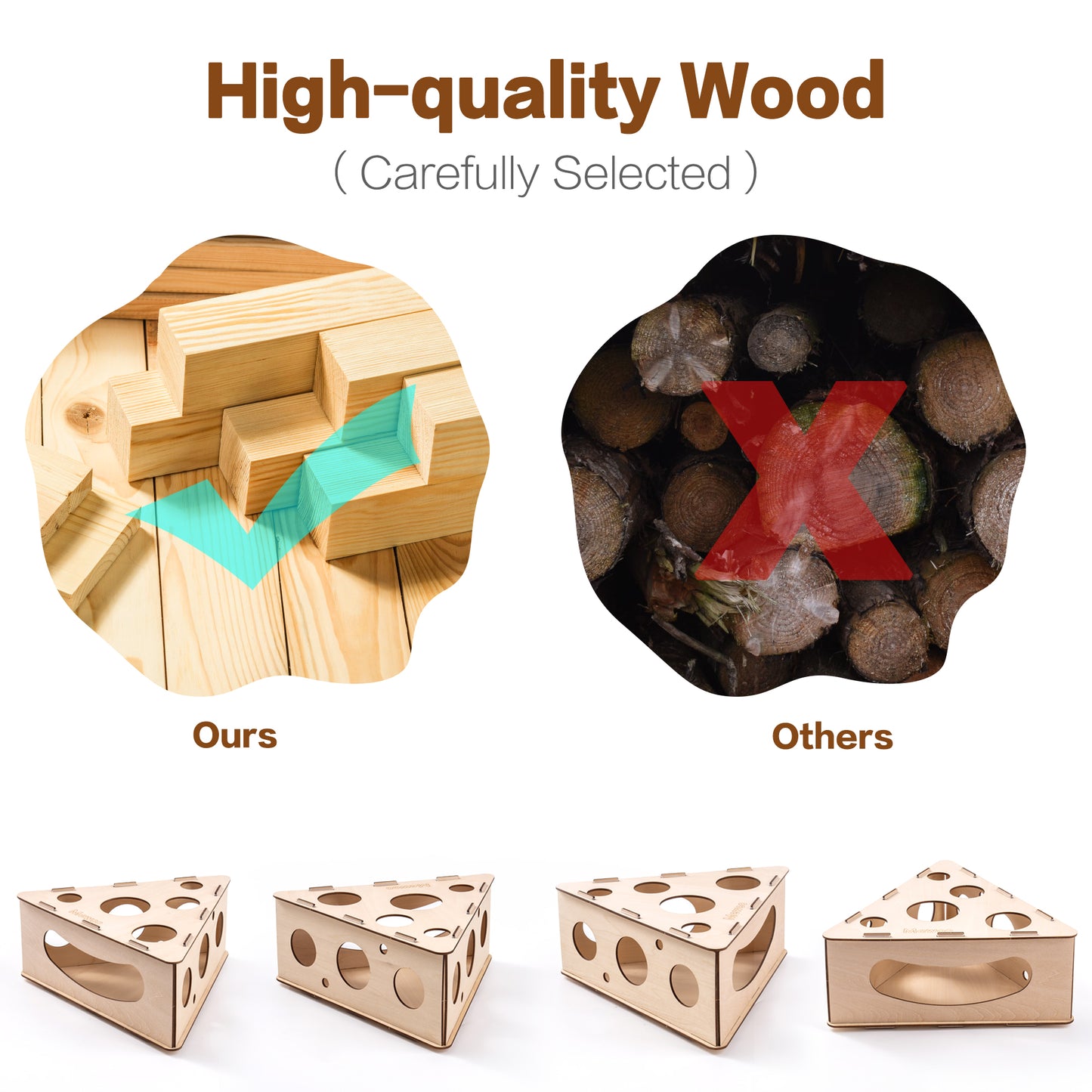 Multifunctional Interactive Funny Cat Triangle Teasing Box Puzzle with 3 Balls