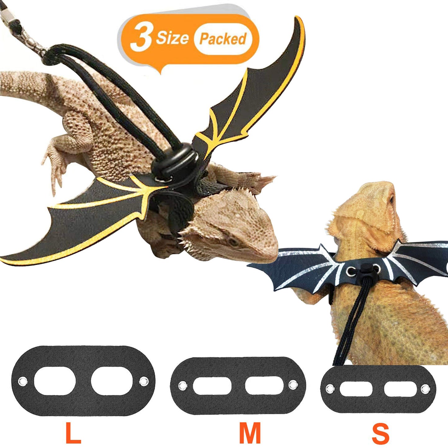 Lizard Traction Rope Set with Leather Chest Cushion (3 Sizes in 1)
