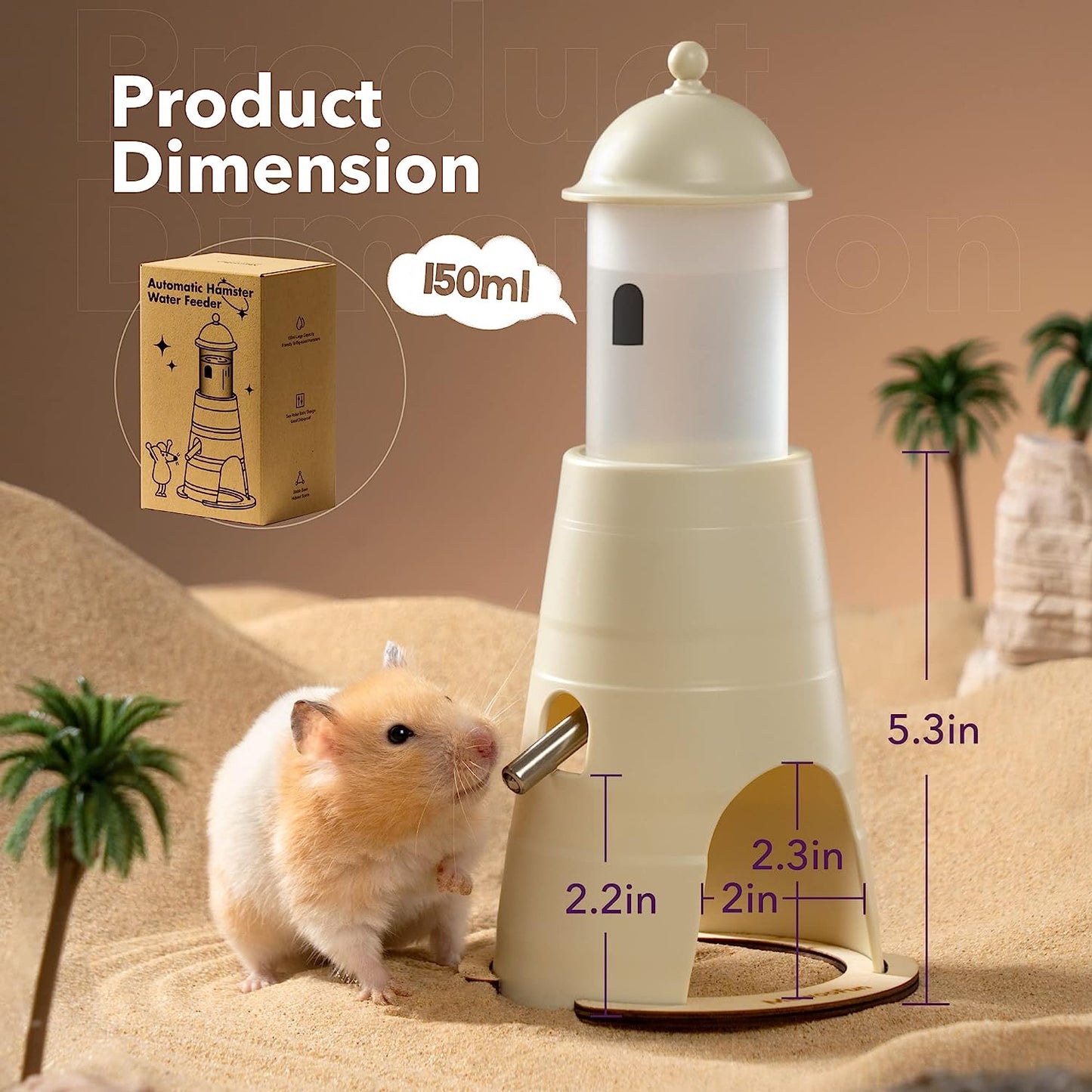 Light House Hamster Water Bottle with Stand