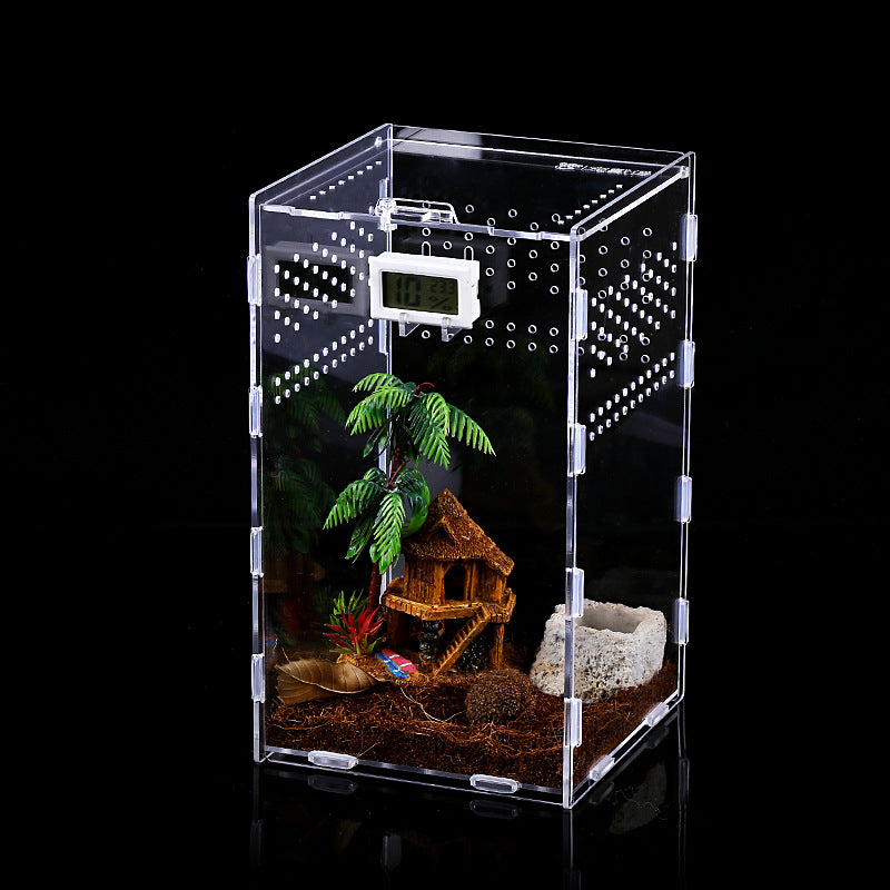 Assembled Acrylic Reptile Terrarium Habitat Breeding Box for Spider