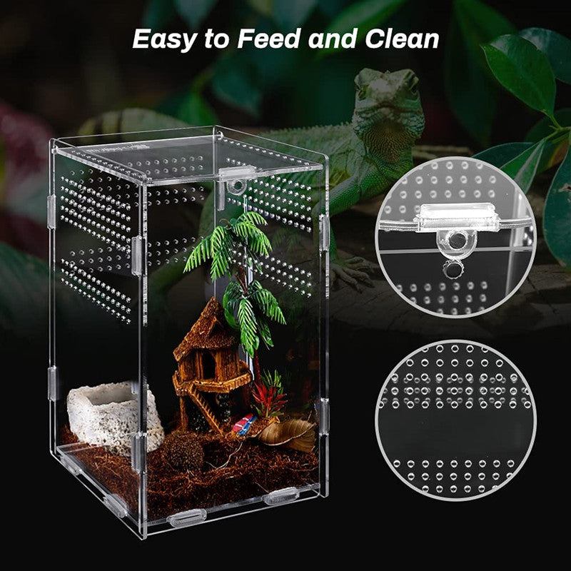 Assembled Acrylic Reptile Terrarium Habitat Breeding Box for Spider