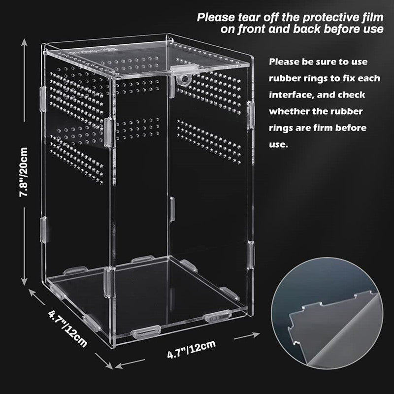 Assembled Acrylic Reptile Terrarium Habitat Breeding Box for Spider