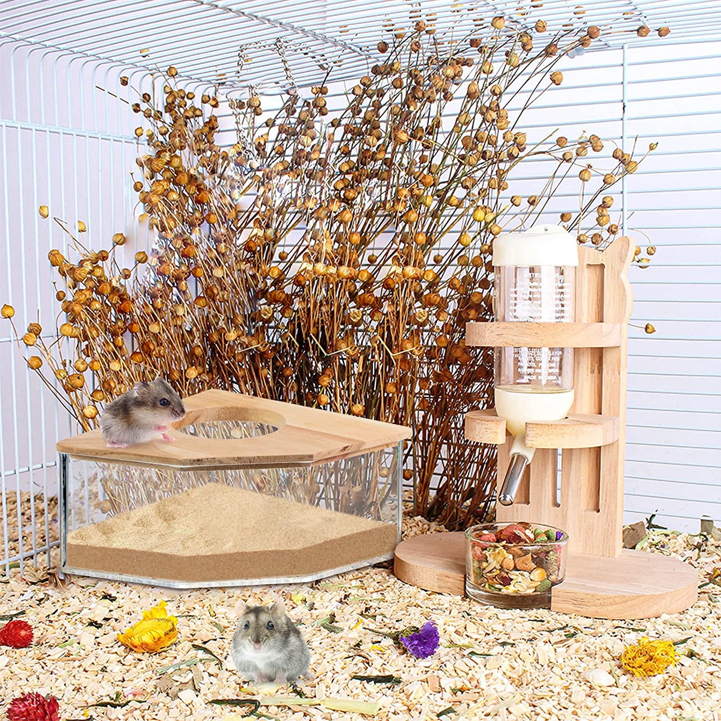 Transparent Sandbox Hamster Bathroom House