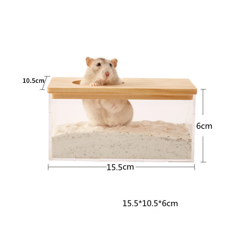 Transparent Sandbox Hamster Bathroom House