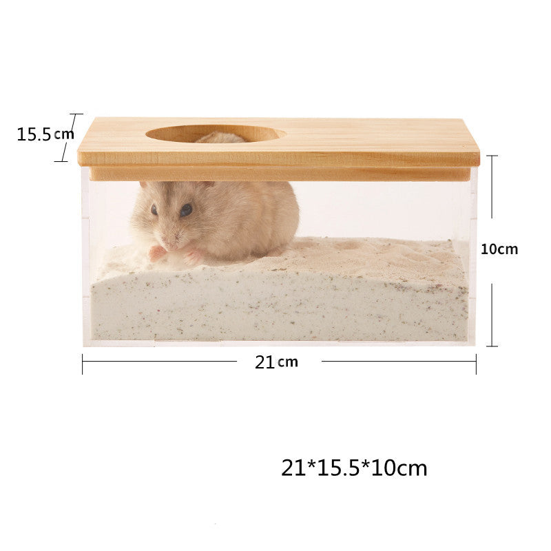 Transparent Sandbox Hamster Bathroom House