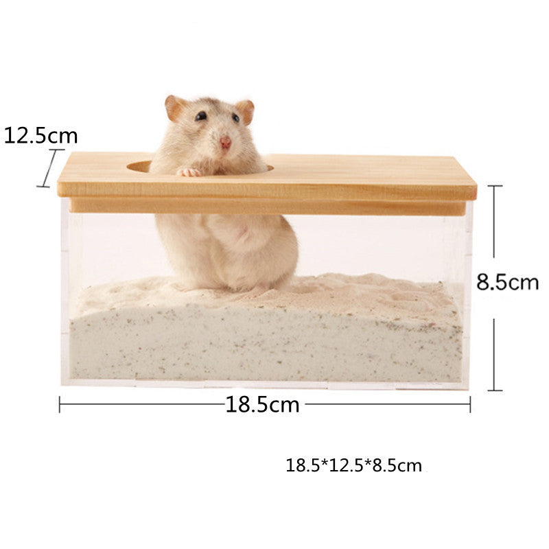 Transparent Sandbox Hamster Bathroom House