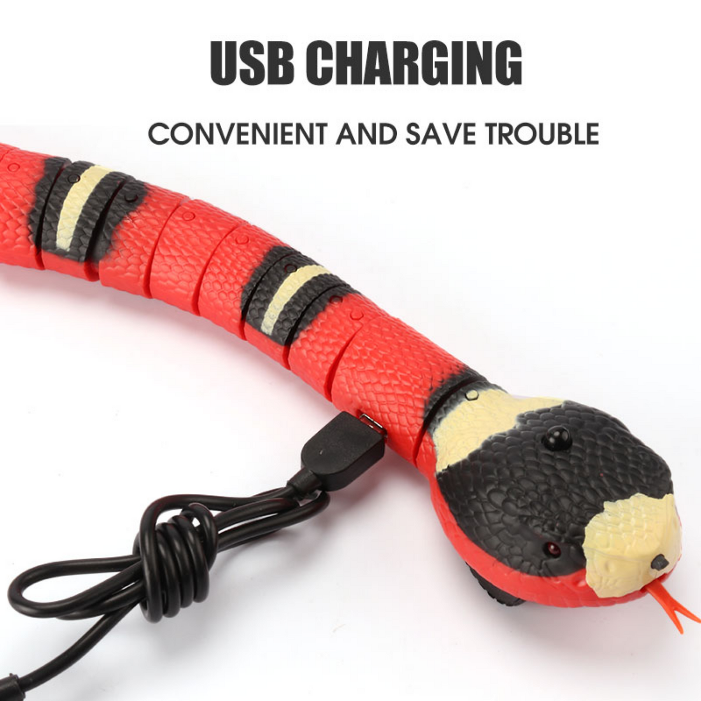 Smart Electric USB Sensing Snake Interactive Toys for Cat