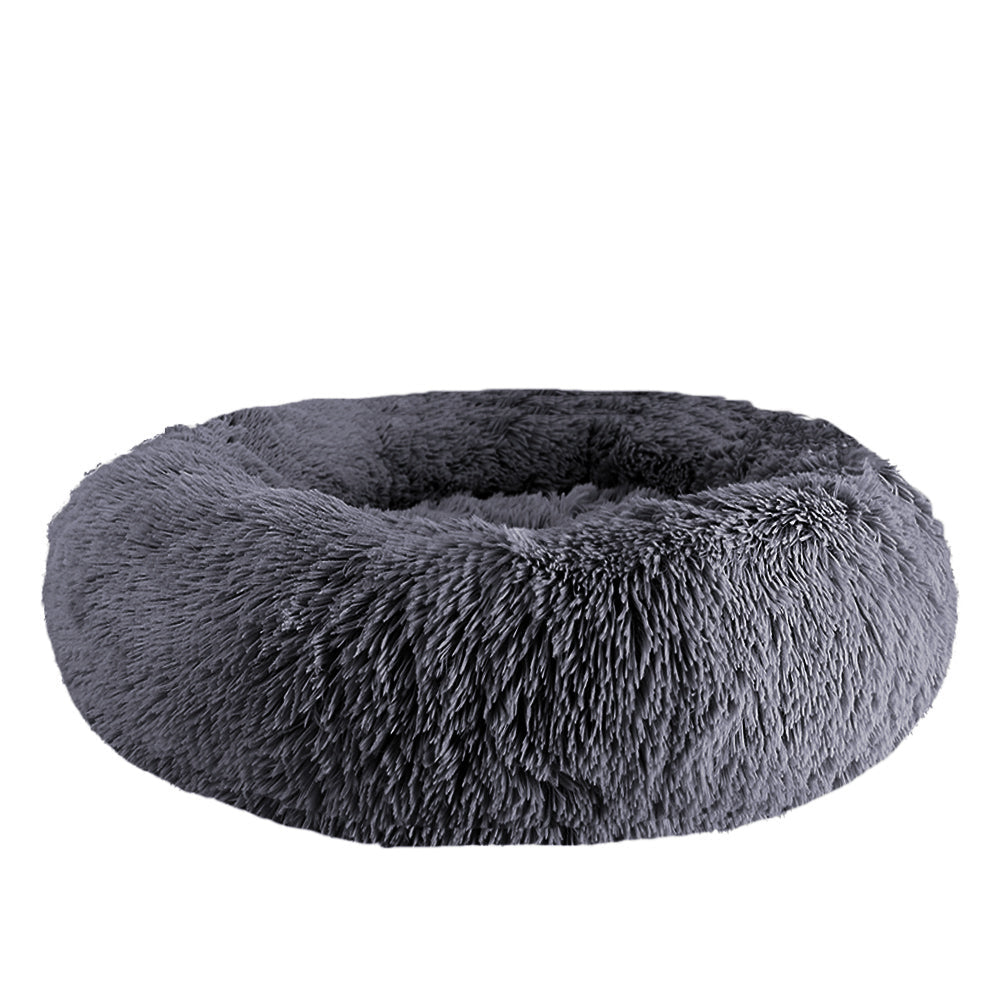 Warm Soft Long Plush Donut Pet Cushion Bed