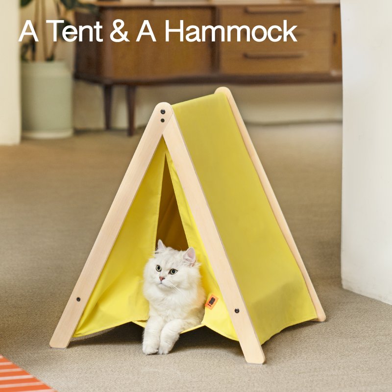 Portable Folding Wooden Cat Hammock Bed Tent