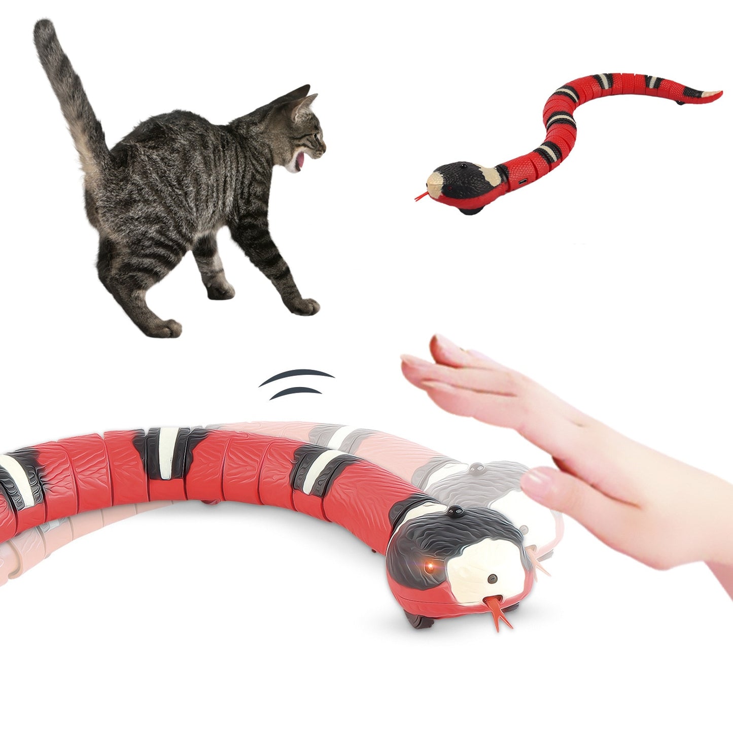 Smart Electric USB Sensing Snake Interactive Toys for Cat