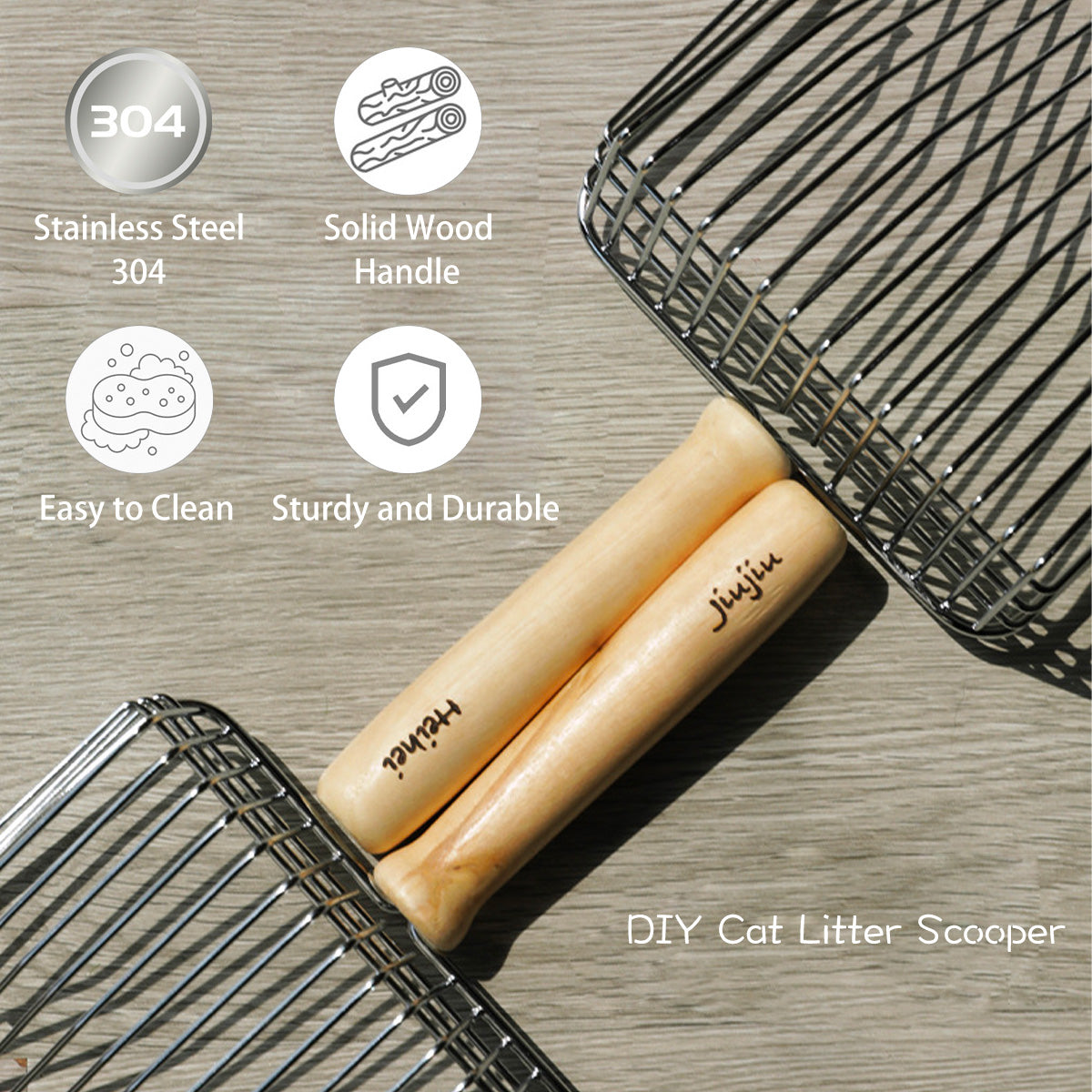 DIY Pet's Name Stainless Steel Litter Scoope