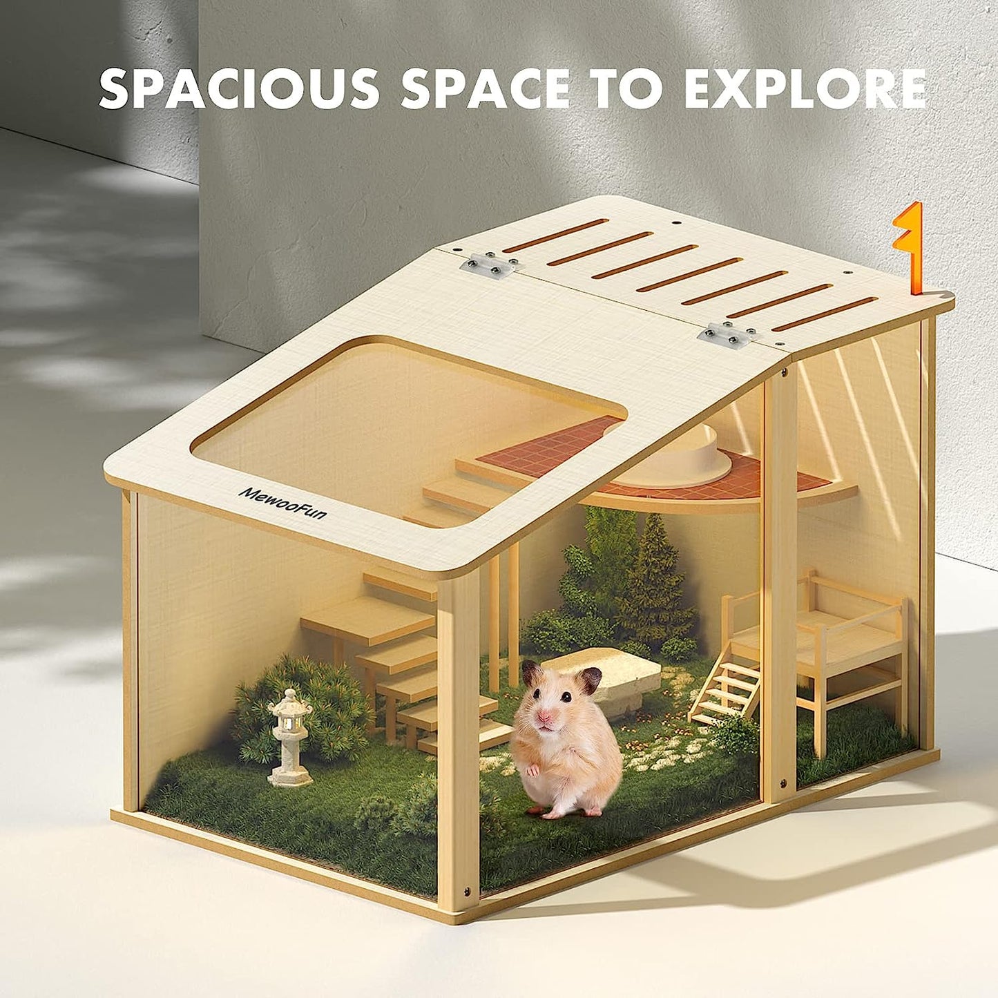 Wooden Visible House Cage for Pet Rat, Hamster, Chinchillas and More