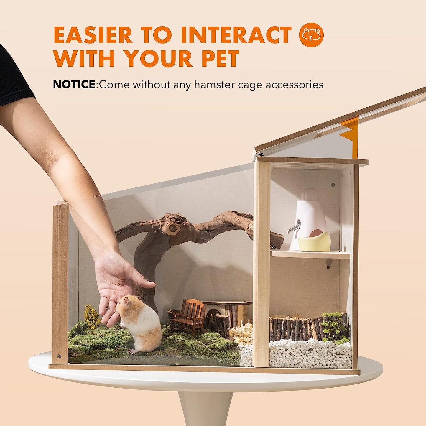 Wooden Visible House Cage for Pet Rat, Hamster, Chinchillas and More