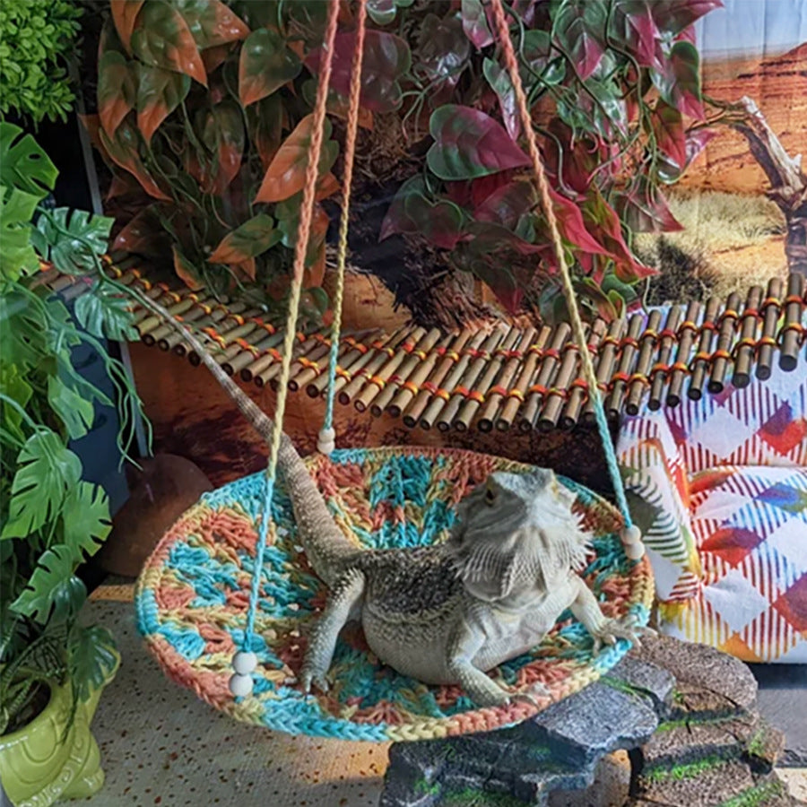 Lizards Geckos Handmade Cotton Hammock Playground