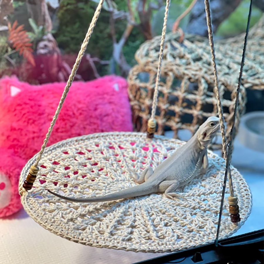 Lizards Geckos Handmade Cotton Hammock Playground