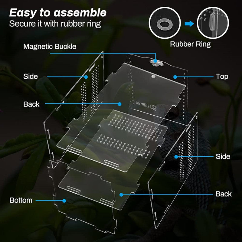 Assembled Acrylic Reptile Terrarium Habitat Breeding Box for Spider