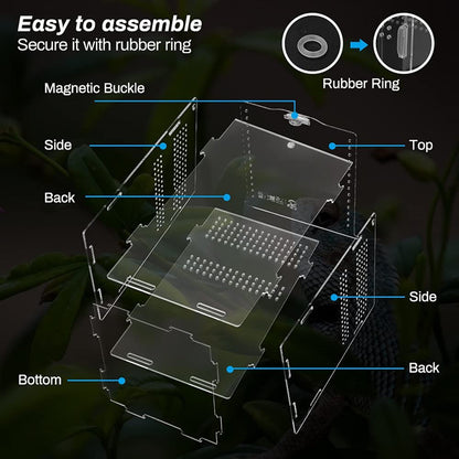 Assembled Acrylic Reptile Terrarium Habitat Breeding Box for Spider