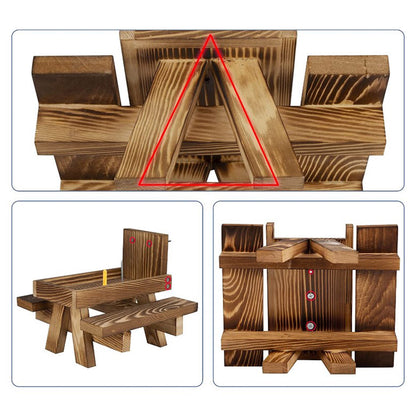 Squirrel Picnic Feeder Bench with Corn Cobs Holder for Backyard Garden