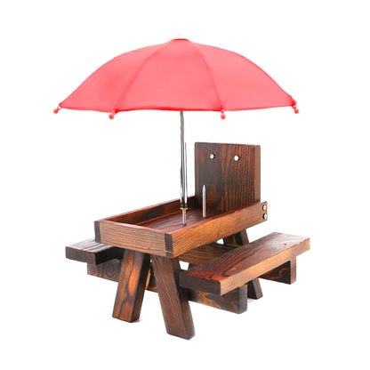 Squirrel Picnic Feeder Bench with Corn Cobs Holder for Backyard Garden