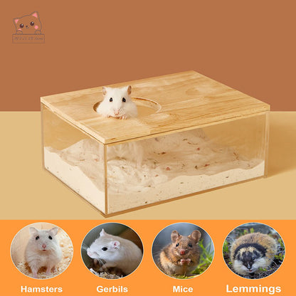 Transparent Sandbox Hamster Bathroom House