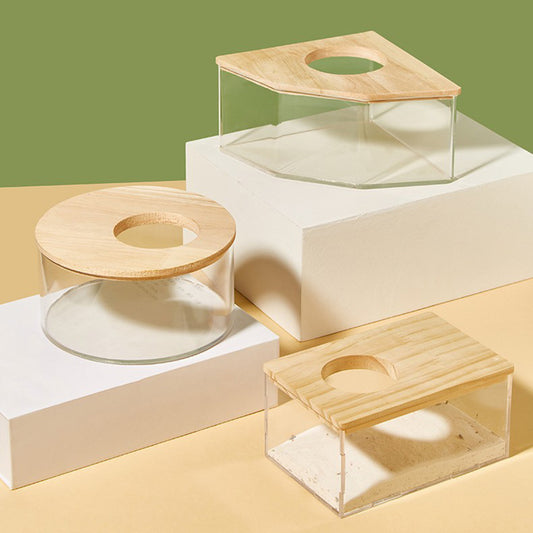 Transparent Sandbox Hamster Bathroom House