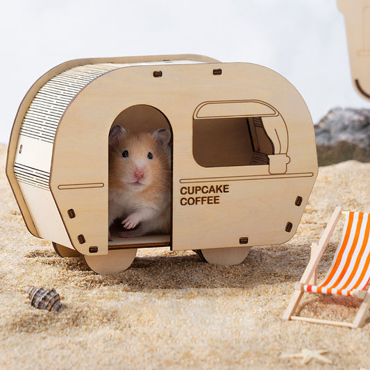 Coffee and Breakfast Car Shaped Hamster Chinchilla Cage House