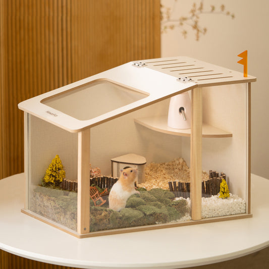 Wooden Visible House Cage for Pet Rat, Hamster, Chinchillas and More