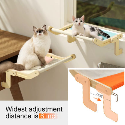 Solid Wood Sturdy Cat Window Perch Cat Window Hammock Seat
