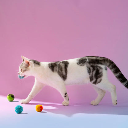 Cat Interactive Toys Tease Reliever Gun with 18 Hairballs