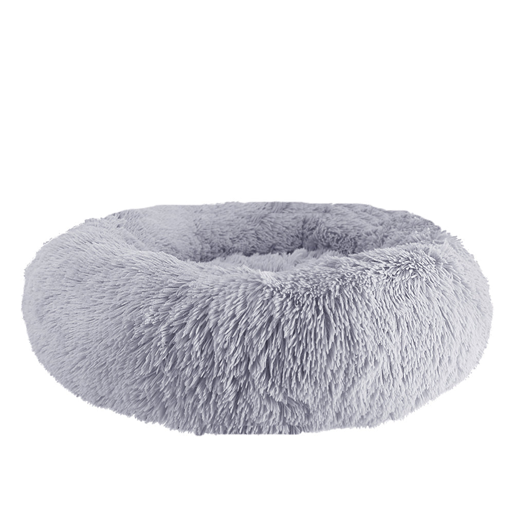 Warm Soft Long Plush Donut Pet Cushion Bed
