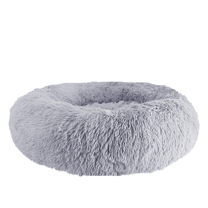 Warm Soft Long Plush Donut Pet Cushion Bed