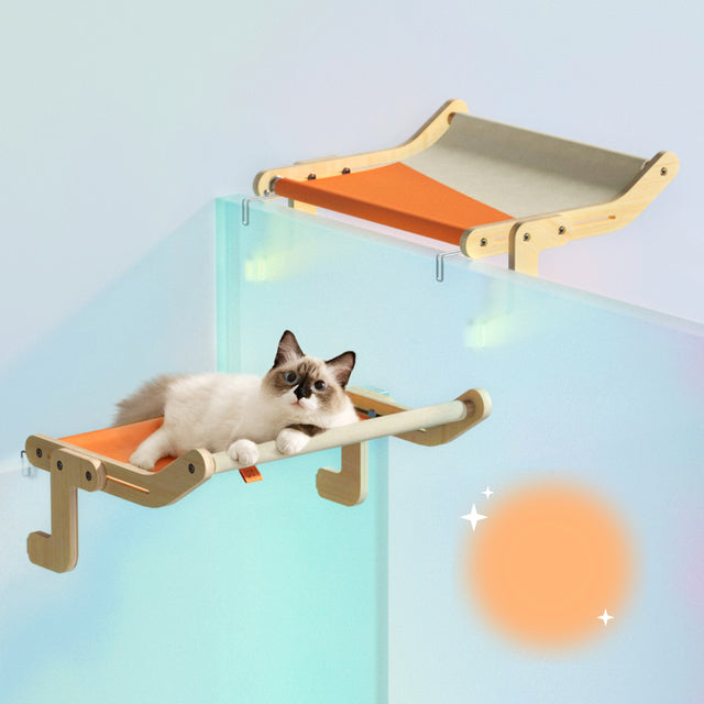 Solid Wood Sturdy Cat Window Perch Cat Window Hammock Seat