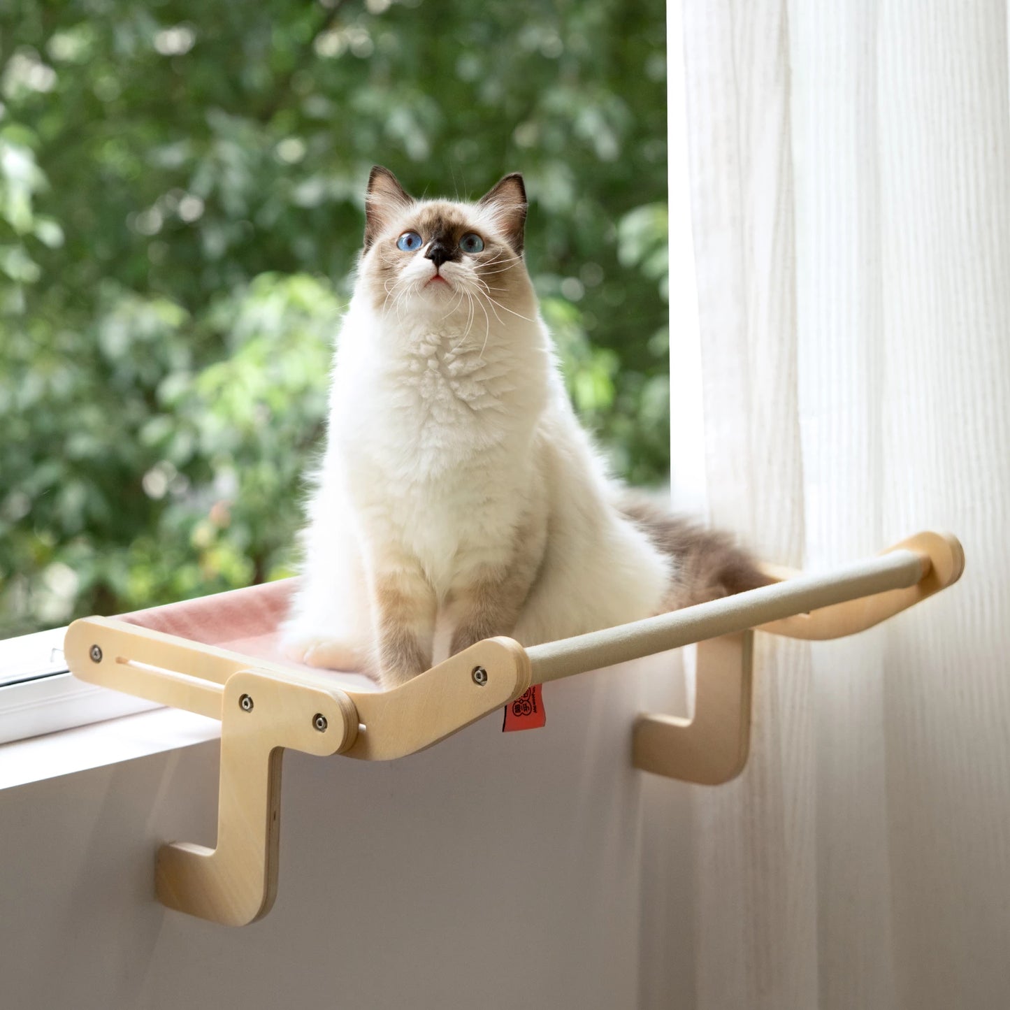 Solid Wood Sturdy Cat Window Perch Cat Window Hammock Seat
