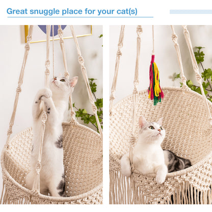 Cute Handwoven Cat Hammock Hanging Perch Bed