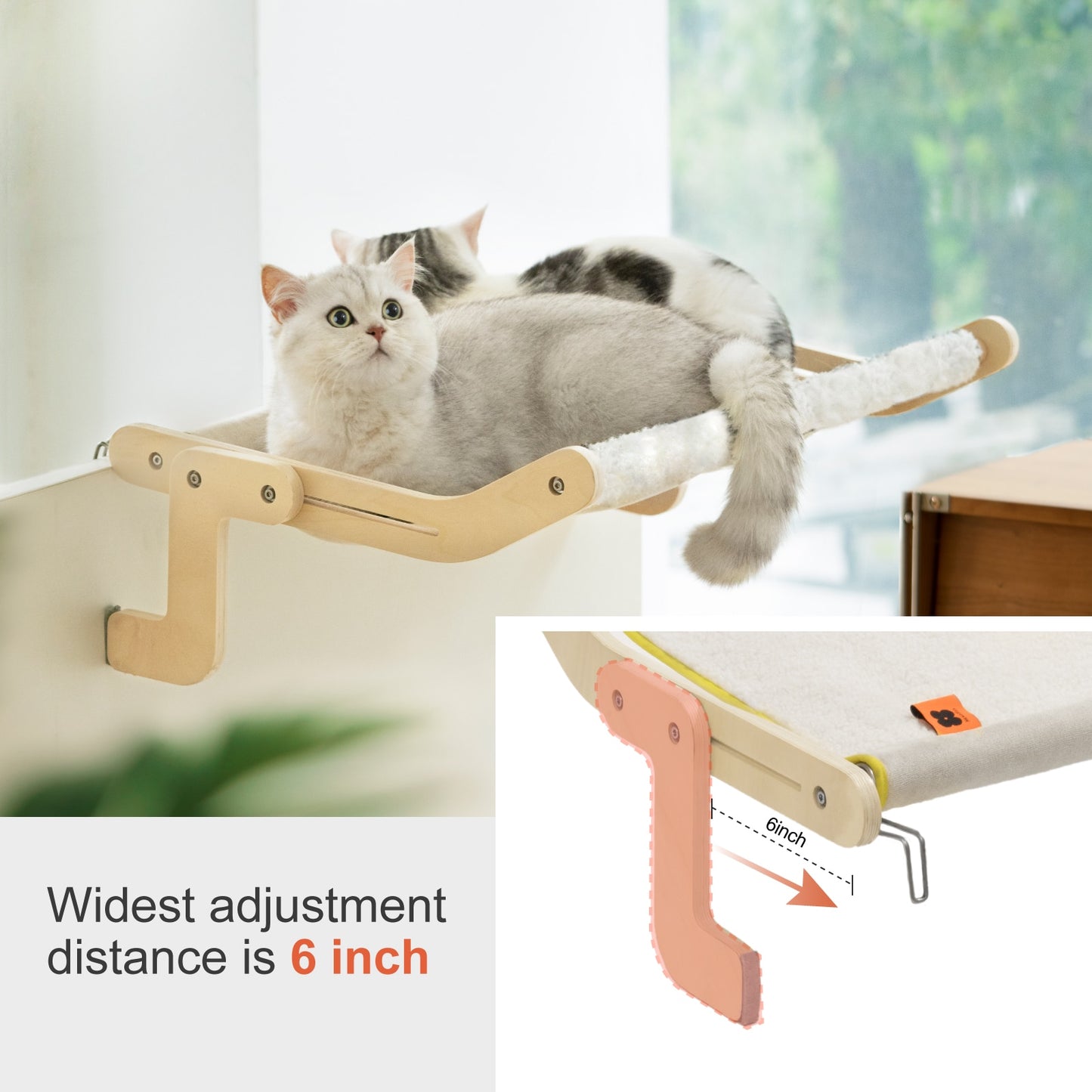 Winter Season Cat Window Perch with Washable Warm Fabric