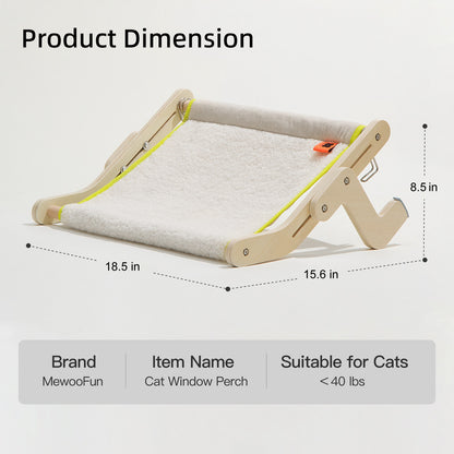 Winter Season Cat Window Perch with Washable Warm Fabric