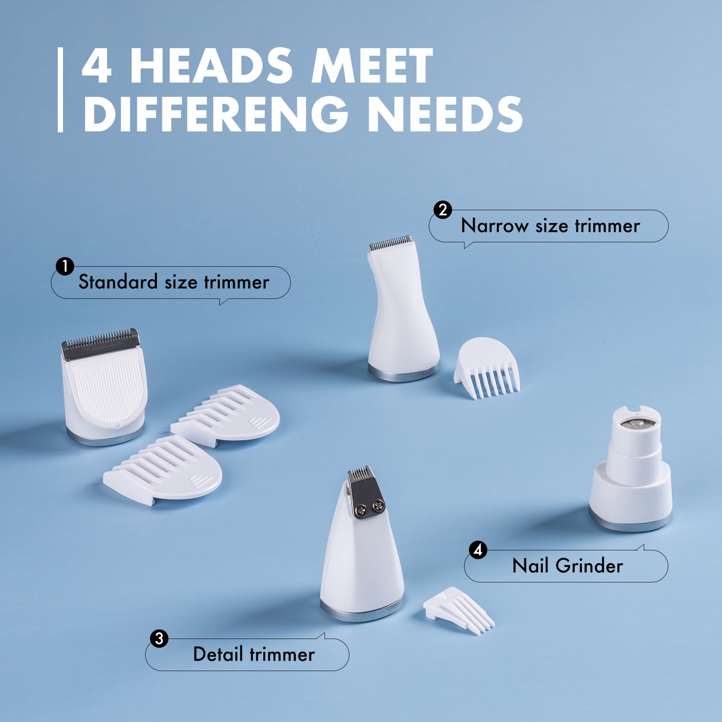 4 in 1 Pet Electric Hair Clipper with 4 Blades
