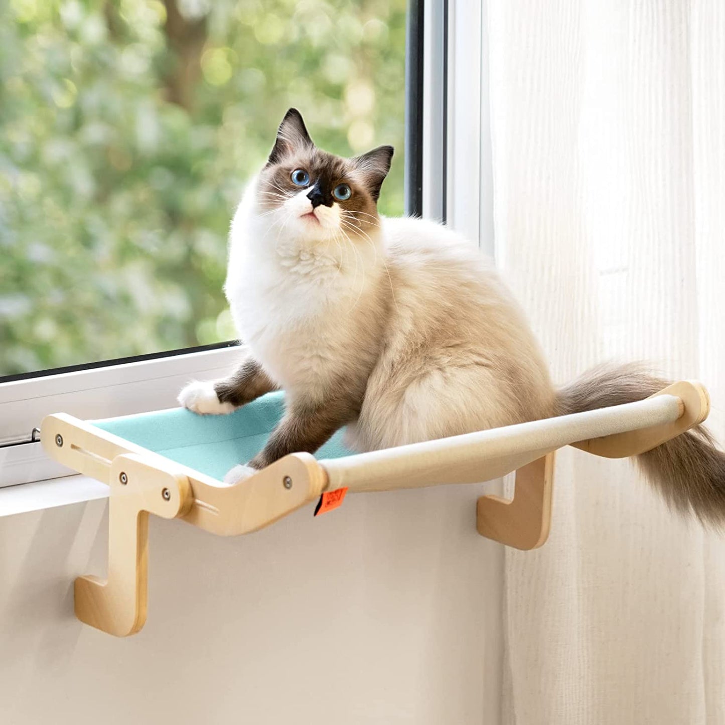 Solid Wood Sturdy Cat Window Perch Cat Window Hammock Seat
