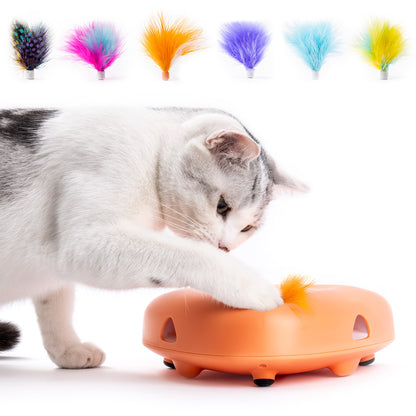 Interactive Cat Toys for Indoor with 6 Replacement Feathers