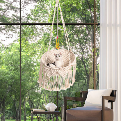 Cute Handwoven Cat Hammock Hanging Perch Bed